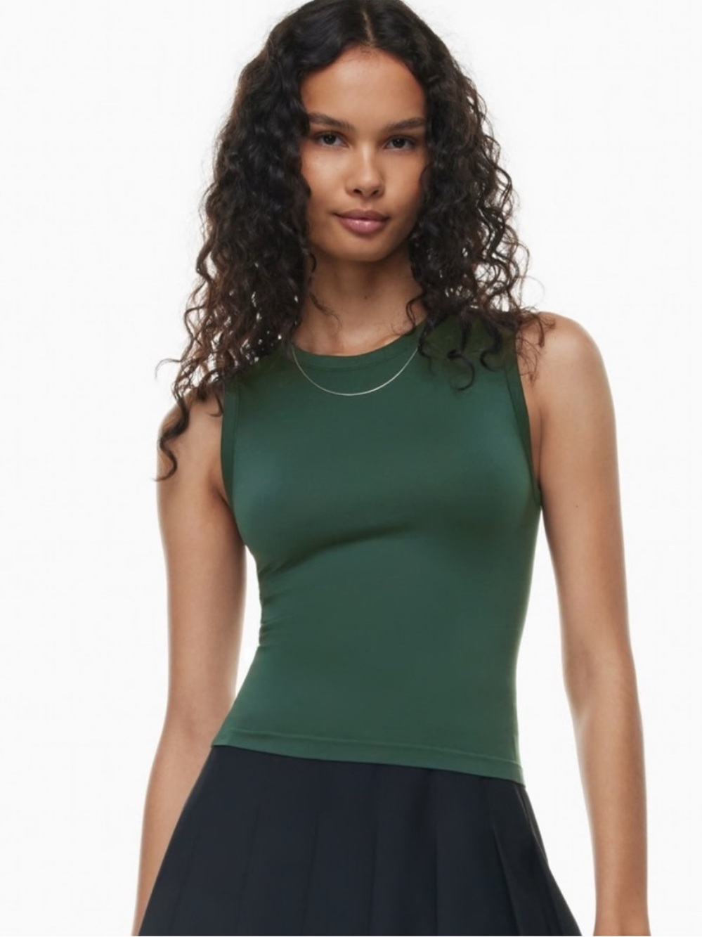 Aritzia - Sunday Best Deep Green Sleeveless semi crop Tank Top